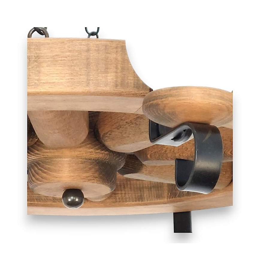 Brilagi - Candeeiro suspenso ROATA 8xE14/40W/230V faia