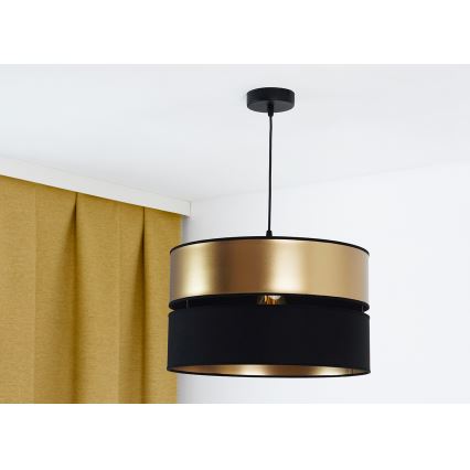 Brilagi - Candeeiro suspenso ROYAL 1xE27/15W/230V diâmetro 40 cm preto/dourado