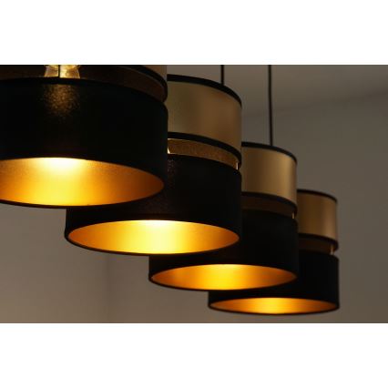 Brilagi - Candeeiro suspenso ROYAL 4xE27/15W/230V preto/dourado