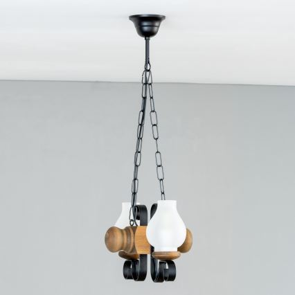 Brilagi - Candeeiro suspenso RUSTIC 2xE14/40W/230V faia
