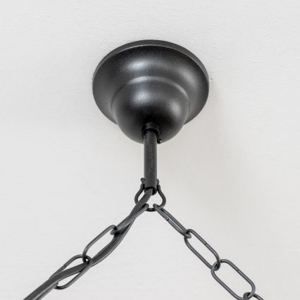 Brilagi - Candeeiro suspenso RUSTIC 6xE14/40W/230V faia/nogueira