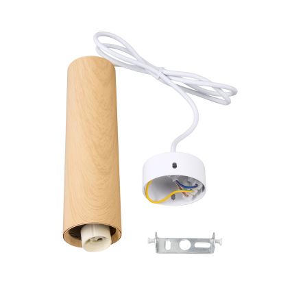 Brilagi - Candeeiro suspenso SELE 1xGU10/30W/230V branco/decoração em carvalho