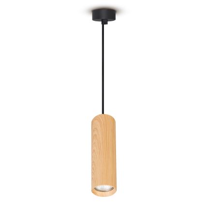 Brilagi - Candeeiro suspenso SELE 1xGU10/30W/230V preto/decoração em carvalho