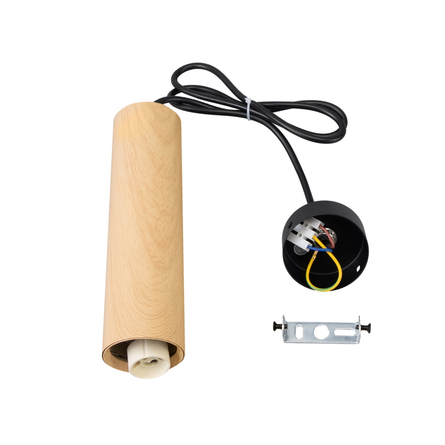 Brilagi - Candeeiro suspenso SELE 1xGU10/30W/230V preto/decoração em carvalho