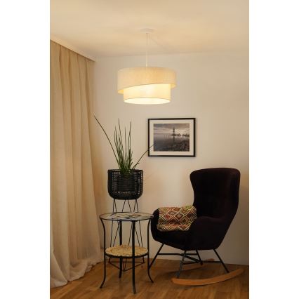 Brilagi - Candeeiro suspenso SHINE 1xE27/15W/230V diâmetro 50 cm creme
