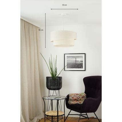 Brilagi - Candeeiro suspenso SHINE 1xE27/15W/230V diâmetro 50 cm creme