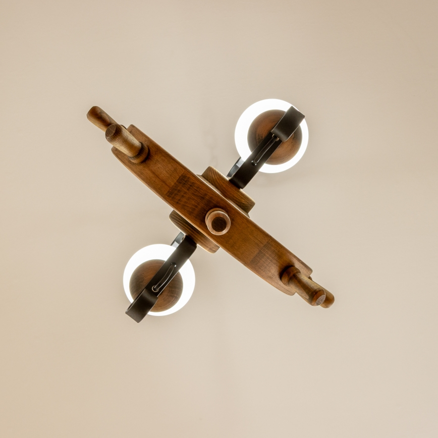 Brilagi - Candeeiro suspenso TIMONA 2xE14/40W/230V faia