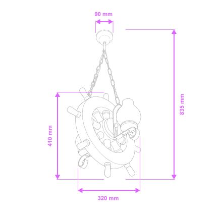 Brilagi - Candeeiro suspenso TIMONA 2xE14/40W/230V faia