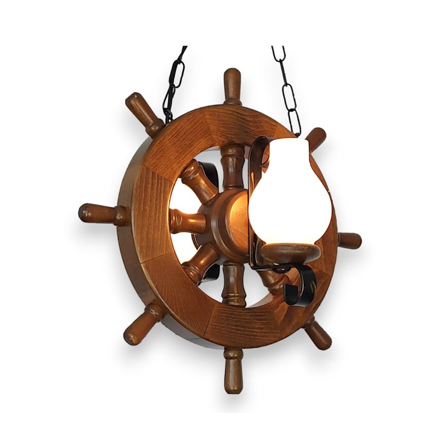 Brilagi - Candeeiro suspenso TIMONA 2xE14/40W/230V faia/nogueira