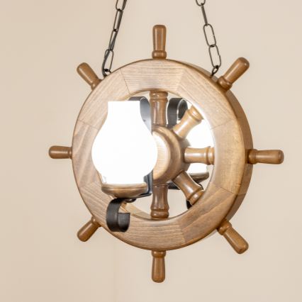 Brilagi - Candeeiro suspenso TIMONA 2xE14/40W/230V faia/nogueira