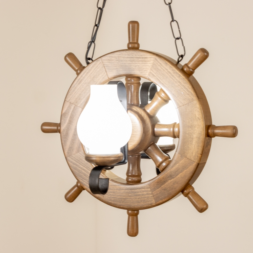 Brilagi - Candeeiro suspenso TIMONA 2xE14/40W/230V faia/nogueira