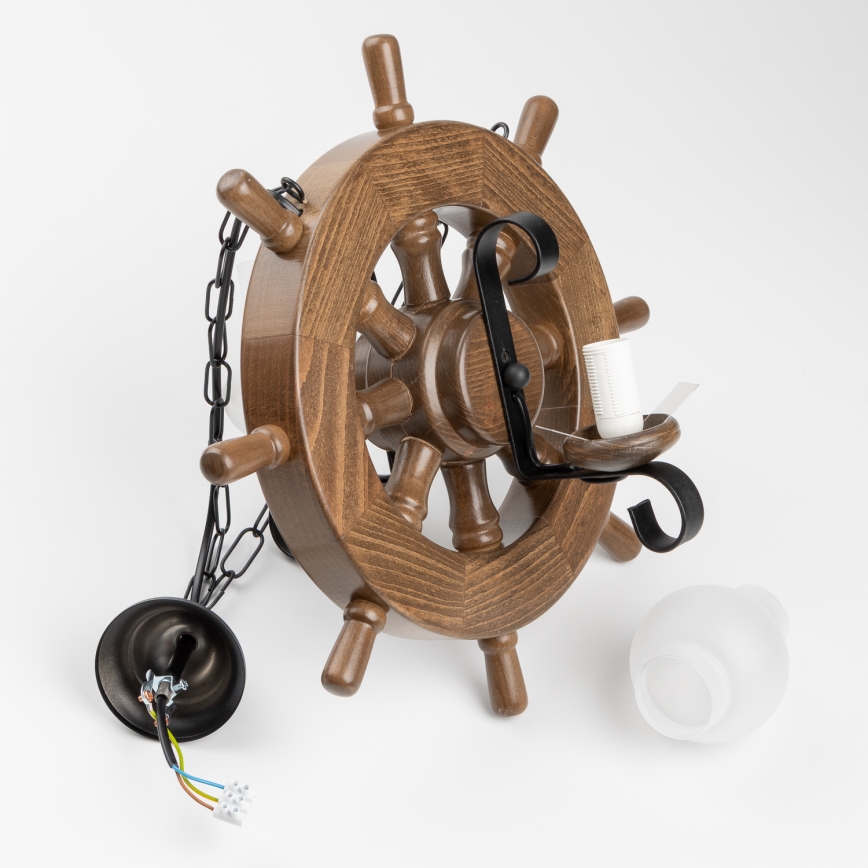 Brilagi - Candeeiro suspenso TIMONA 2xE14/40W/230V faia/nogueira