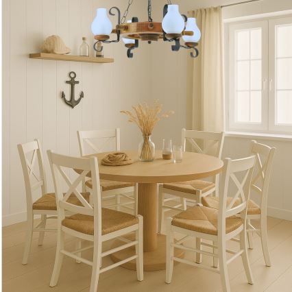 Brilagi - Candeeiro suspenso TIMONA 4xE14/40W/230V faia