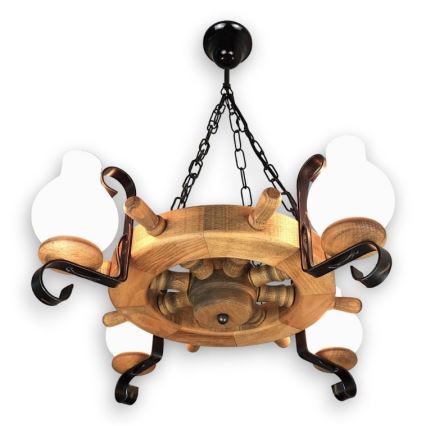 Brilagi - Candeeiro suspenso TIMONA 4xE14/40W/230V faia