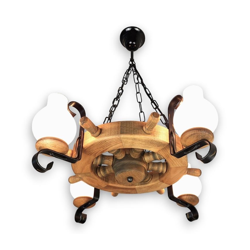 Brilagi - Candeeiro suspenso TIMONA 4xE14/40W/230V faia