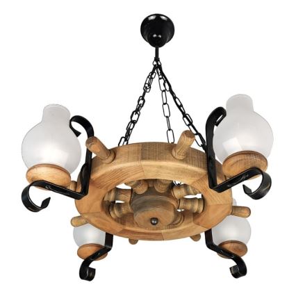 Brilagi - Candeeiro suspenso TIMONA 4xE14/40W/230V faia