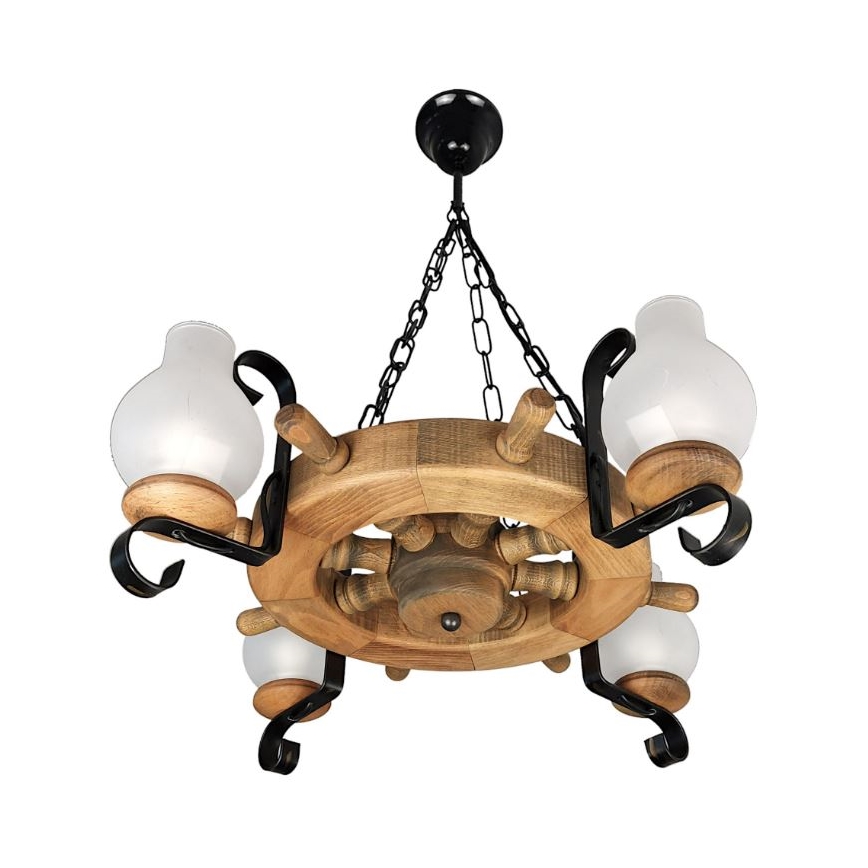 Brilagi - Candeeiro suspenso TIMONA 4xE14/40W/230V faia