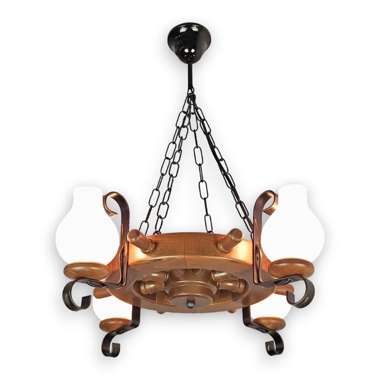 Brilagi - Candeeiro suspenso TIMONA 4xE14/40W/230V faia/nogueira