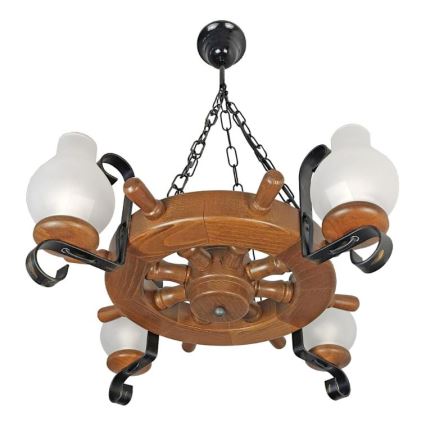 Brilagi - Candeeiro suspenso TIMONA 4xE14/40W/230V faia/nogueira