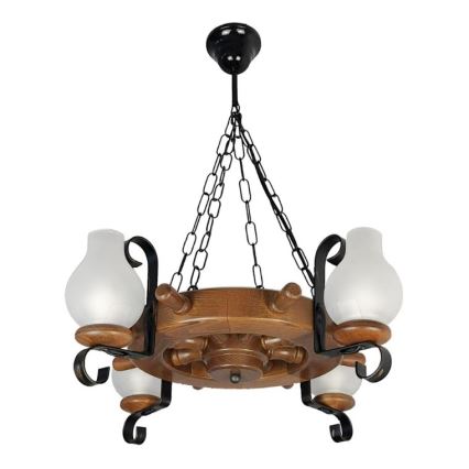 Brilagi - Candeeiro suspenso TIMONA 4xE14/40W/230V faia/nogueira