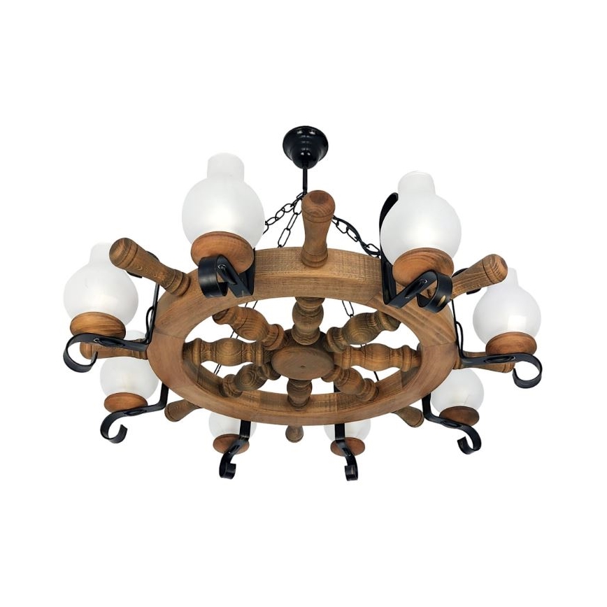 Brilagi - Candeeiro suspenso TIMONA 8xE14/40W/230V faia