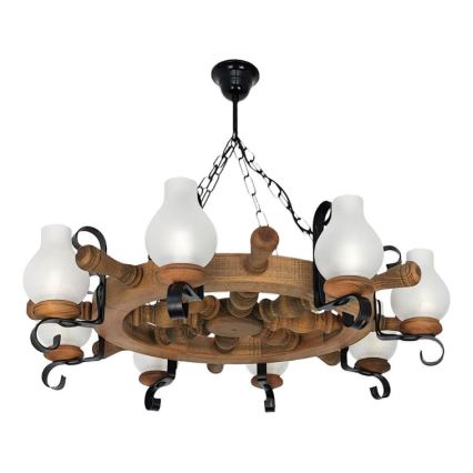 Brilagi - Candeeiro suspenso TIMONA 8xE14/40W/230V faia