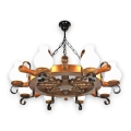 Brilagi - Candeeiro suspenso TIMONA 8xE14/40W/230V faia/nogueira