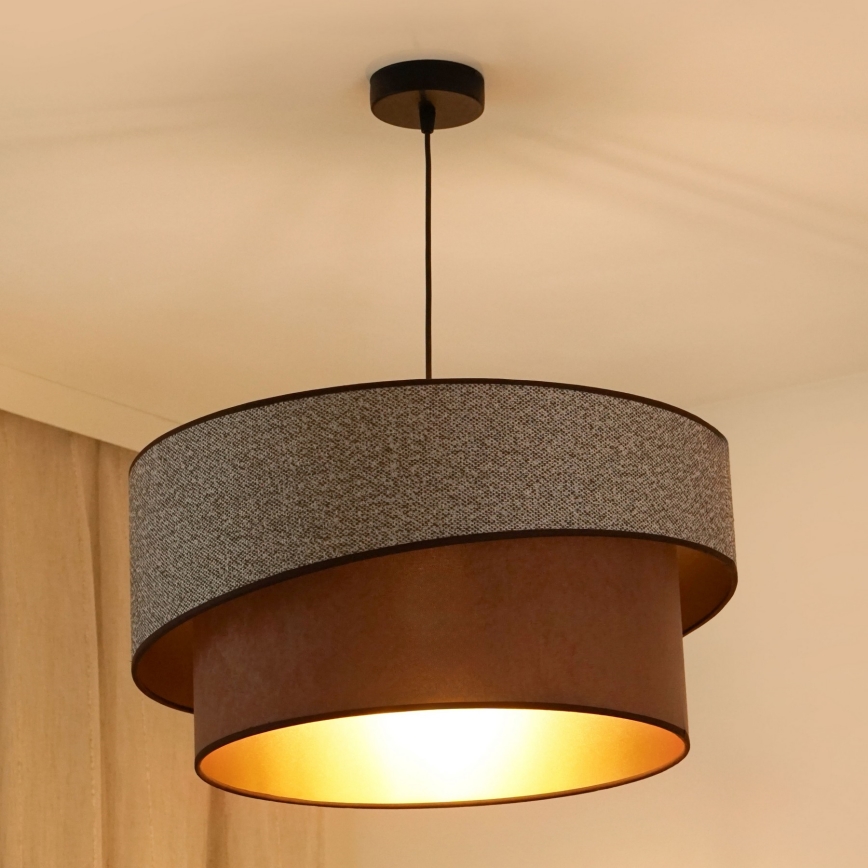 Brilagi - Candeeiro suspenso VEGAS SHINE 1xE27/15W/230V diâmetro 50 cm cinzento/castanho