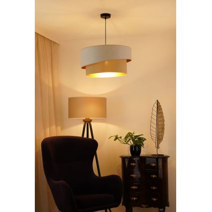 Brilagi - Candeeiro suspenso VEGAS SHINE 1xE27/15W/230V diâmetro 50 cm creme/bege