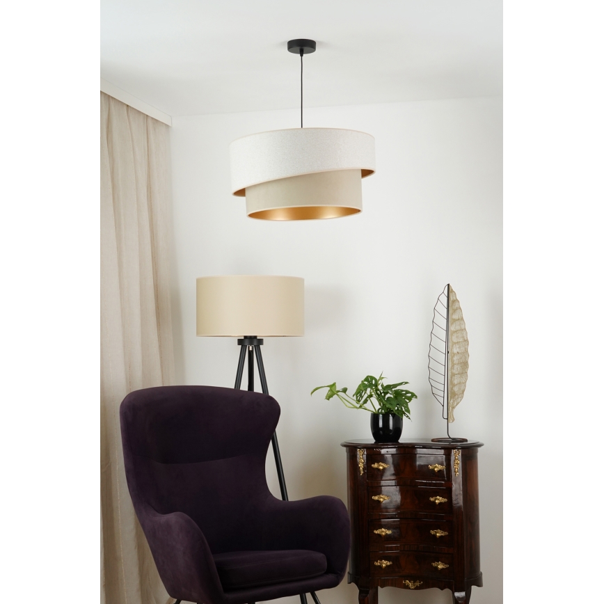 Brilagi - Candeeiro suspenso VEGAS SHINE 1xE27/15W/230V diâmetro 50 cm creme/bege