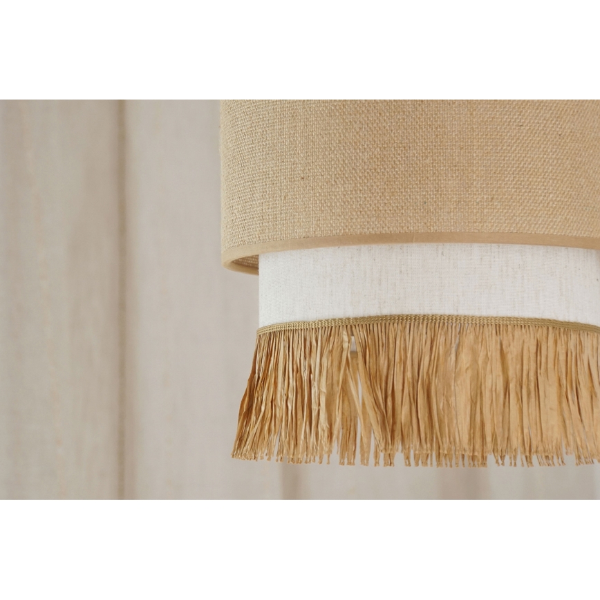 Brilagi - Candeeiro suspenso em cabo WINNETOU BOHO 1xE27/15W/230V diâmetro 25 cm castanho/créme