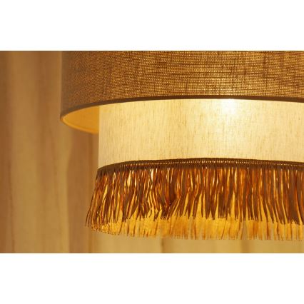 Brilagi - Candeeiro suspenso em cabo WINNETOU BOHO 1xE27/15W/230V diâmetro 45 cm castanho/créme