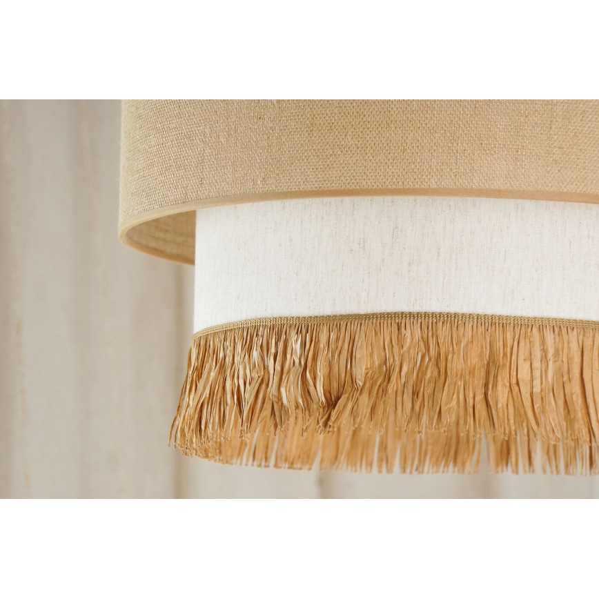 Brilagi - Candeeiro suspenso em cabo WINNETOU BOHO 1xE27/15W/230V diâmetro 45 cm castanho/créme