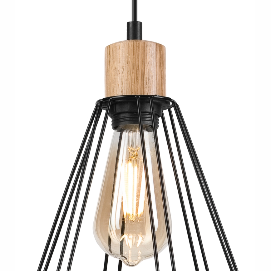 Brilagi - Candeeiro suspenso WOODY BASKET 1xE27/60W/230V carvalho