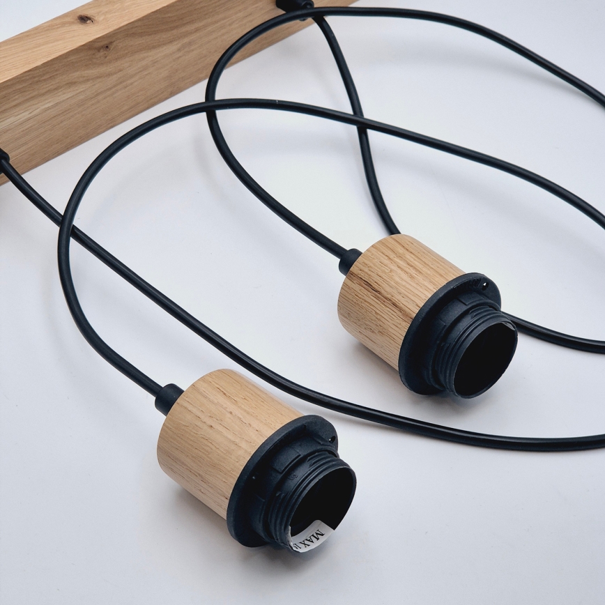 Brilagi - Candeeiro suspenso WOODY BASKET 2xE27/60W/230V carvalho