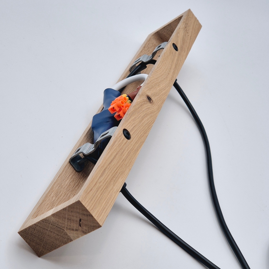 Brilagi - Candeeiro suspenso WOODY BASKET 2xE27/60W/230V carvalho