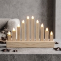 BRILAGI - Castiçal de Natal em madeira com 10 LEDs/2xAA