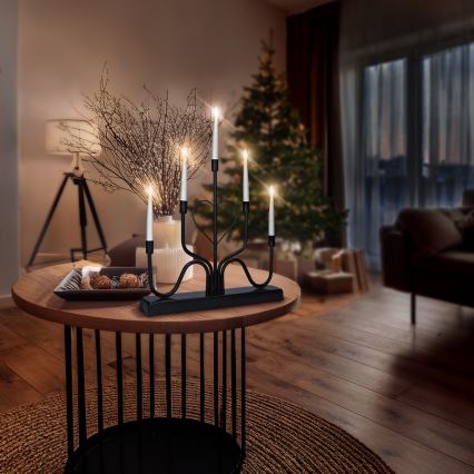 Brilagi - Castiçal de Natal LED, 2xAA, preto