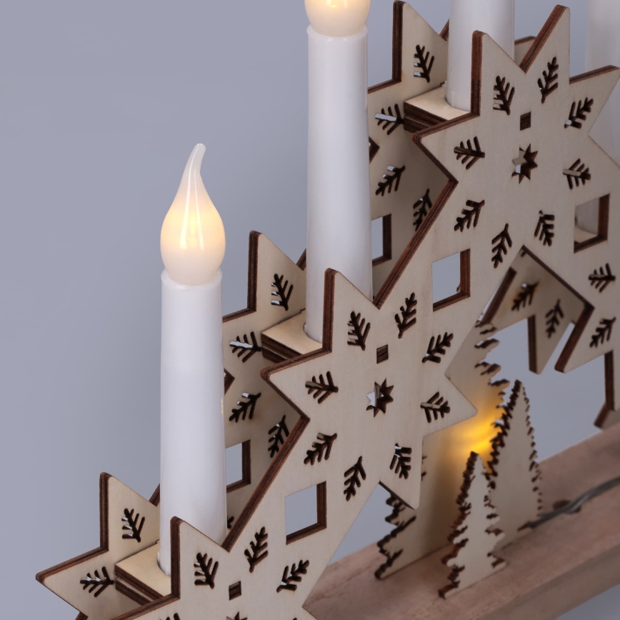 BRILAGI - Castiçal de Natal LED 5xLED/2xAA bege