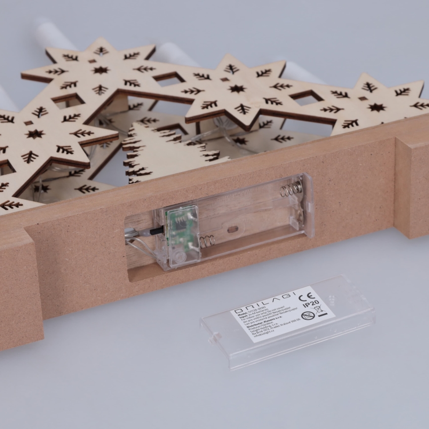 BRILAGI - Castiçal de Natal LED 5xLED/2xAA bege