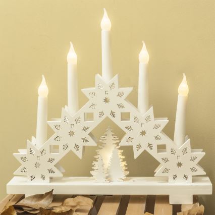 BRILAGI - Castiçal de Natal LED 5xLED/2xAA branco