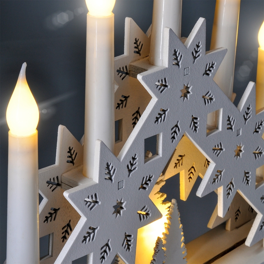 BRILAGI - Castiçal de Natal LED 5xLED/2xAA branco