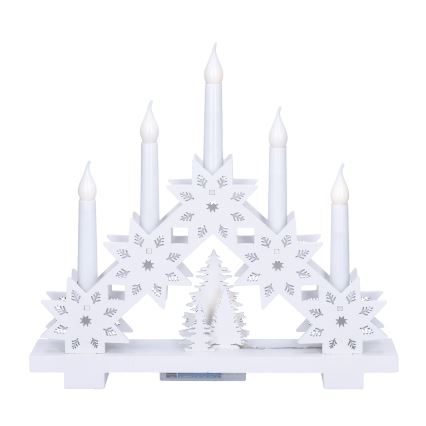 BRILAGI - Castiçal de Natal LED 5xLED/2xAA branco