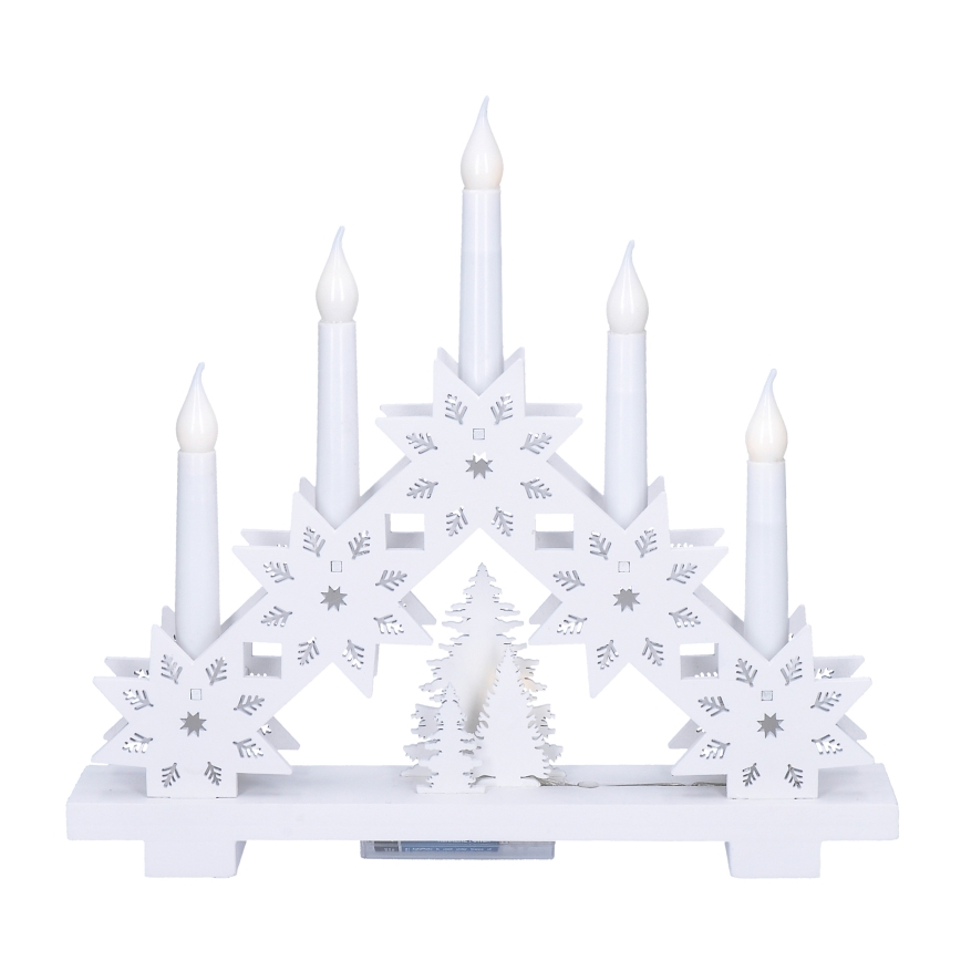 BRILAGI - Castiçal de Natal LED 5xLED/2xAA branco
