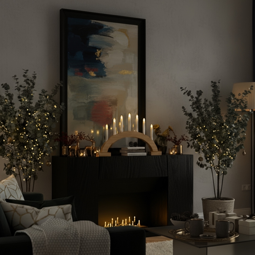 Brilagi - Castiçal de Natal LED 7xLED/2xAA 28x45 cm