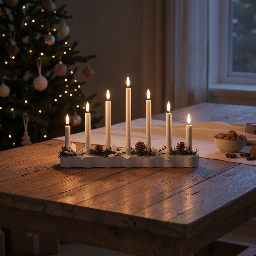 BRILAGI - Castiçal de Natal LED 7xLED/2xAA branco