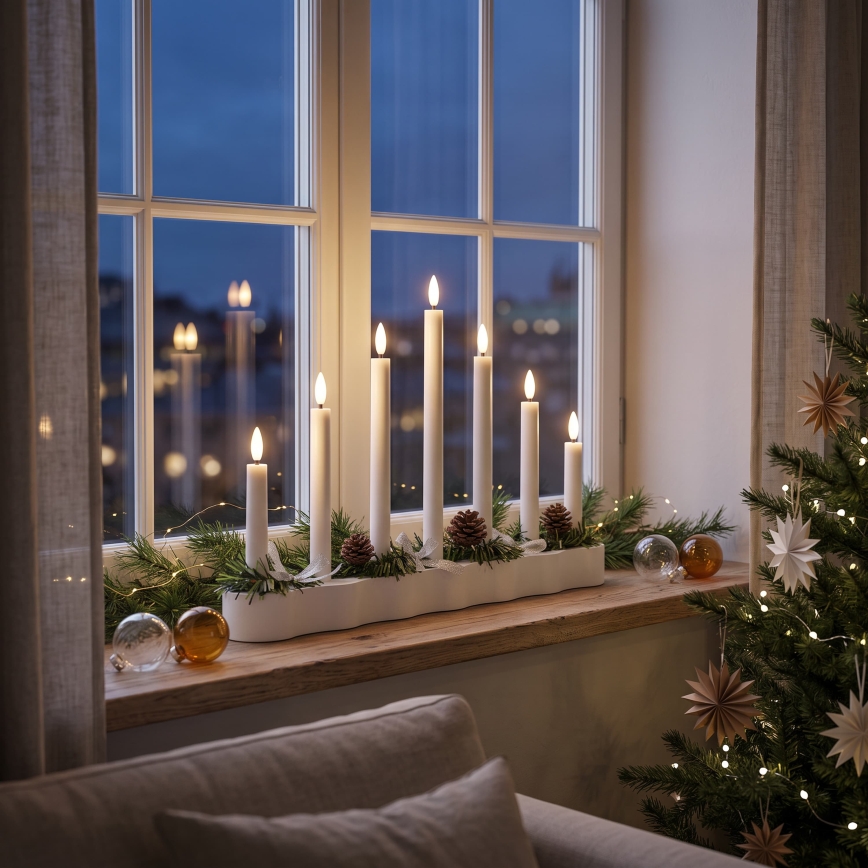 BRILAGI - Castiçal de Natal LED 7xLED/2xAA branco
