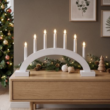 BRILAGI - Castiçal de Natal LED 7xLED/2xAA branco