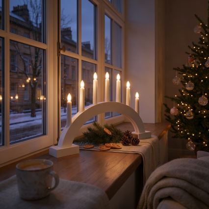 BRILAGI - Castiçal de Natal LED 7xLED/2xAA branco