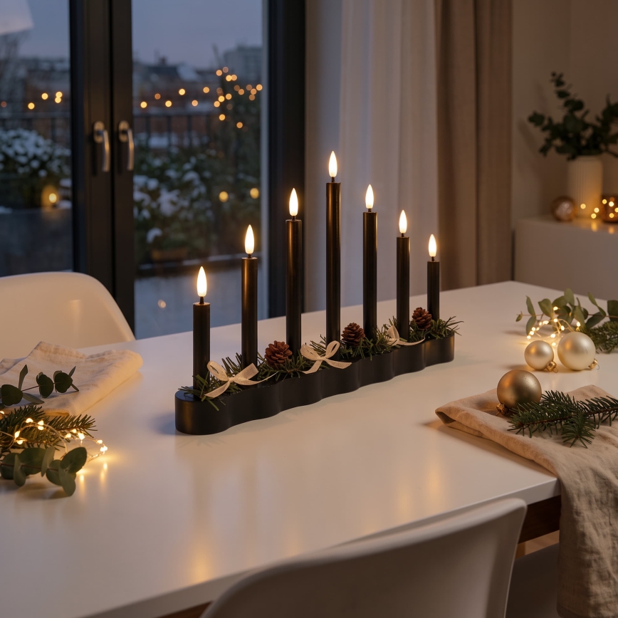 BRILAGI - Castiçal de Natal LED 7xLED/2xAA preto